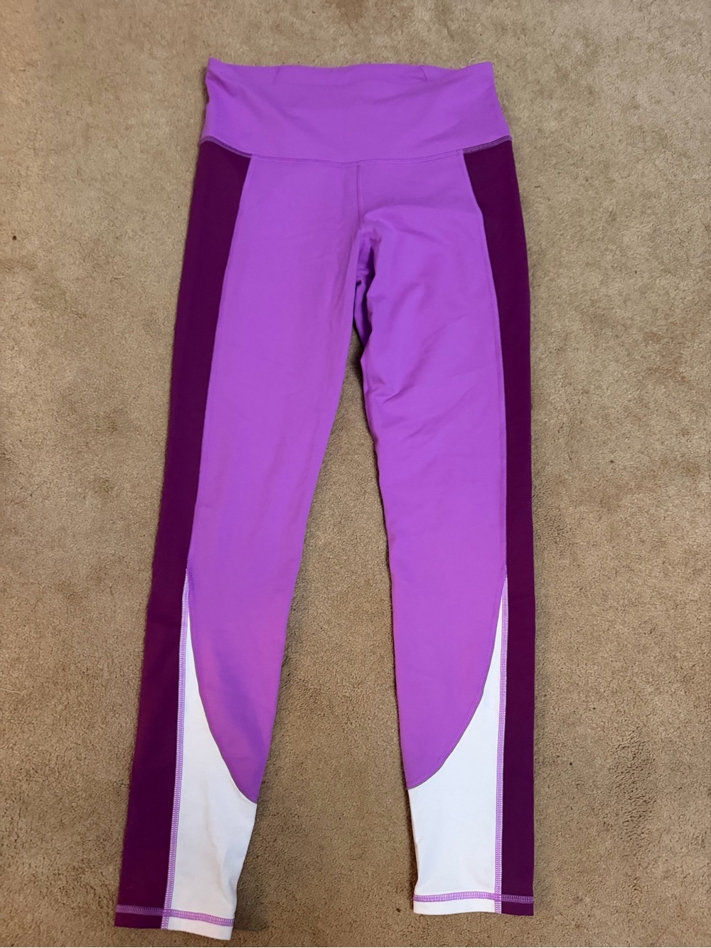 Women’s Colorblock Purple Active Leggings
